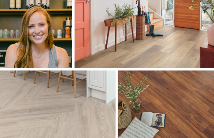 Karndean LooseLay planks in a kitchen, hallway and closeup view