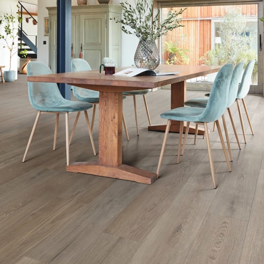 Karndean Aviemore oak wood flooring in a dining room area Van Gogh VGW8242