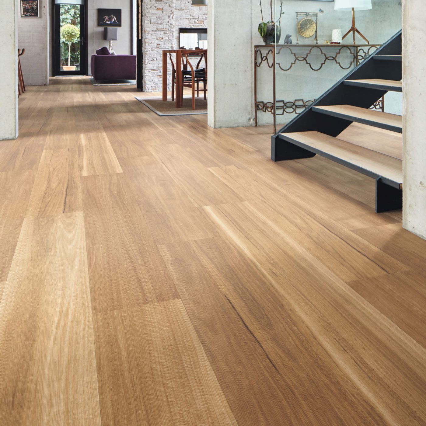 Chic and inviting hallway with the sophistication of vinyl.