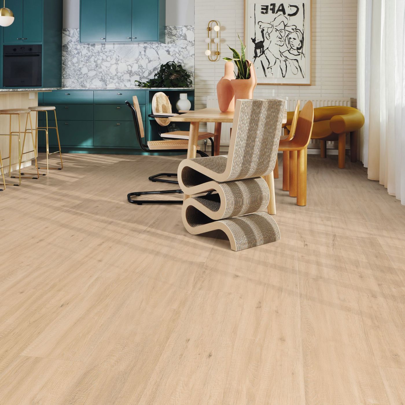 Opulent vinyl floors for a glamorous study.