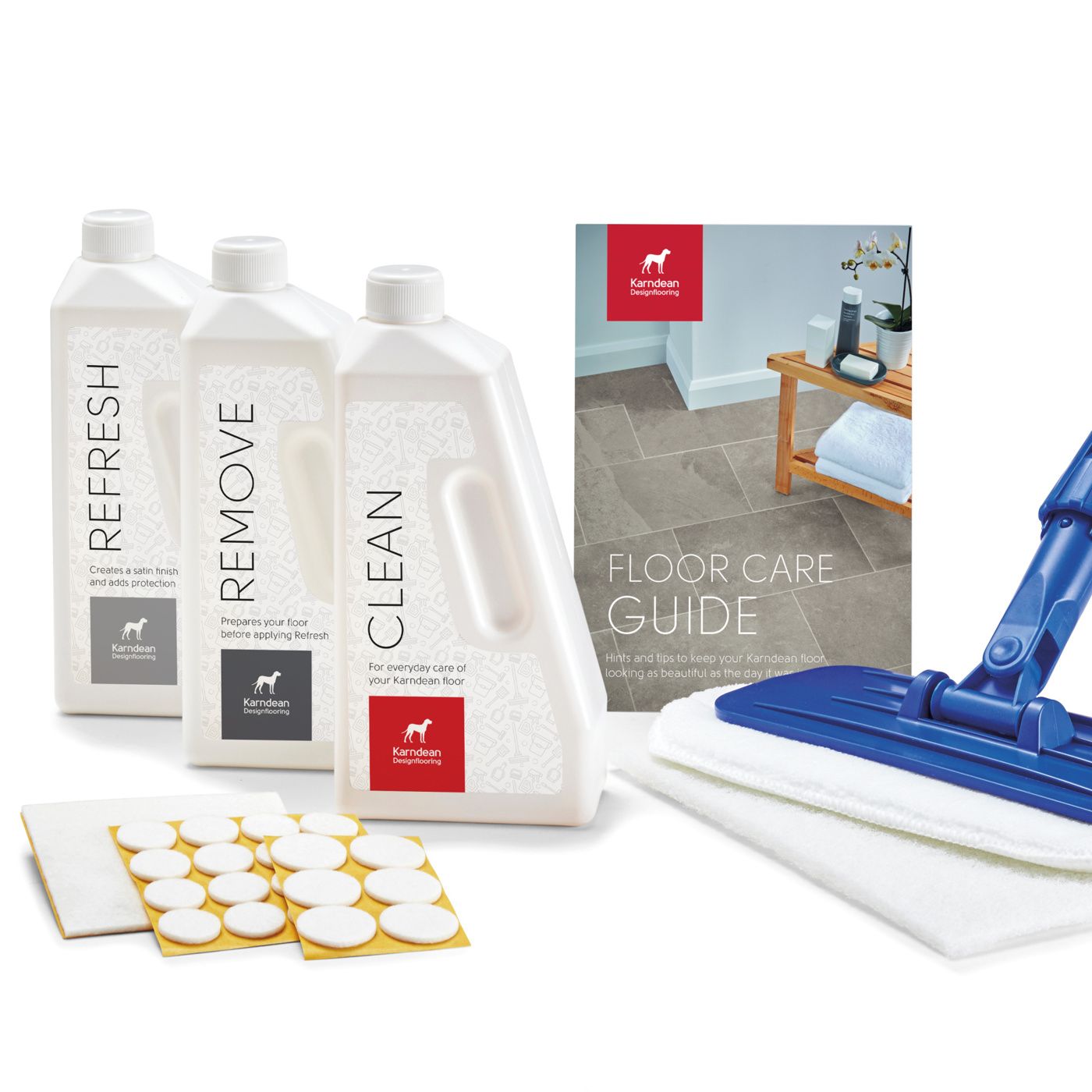 Vinyl flooring cleaning care kit