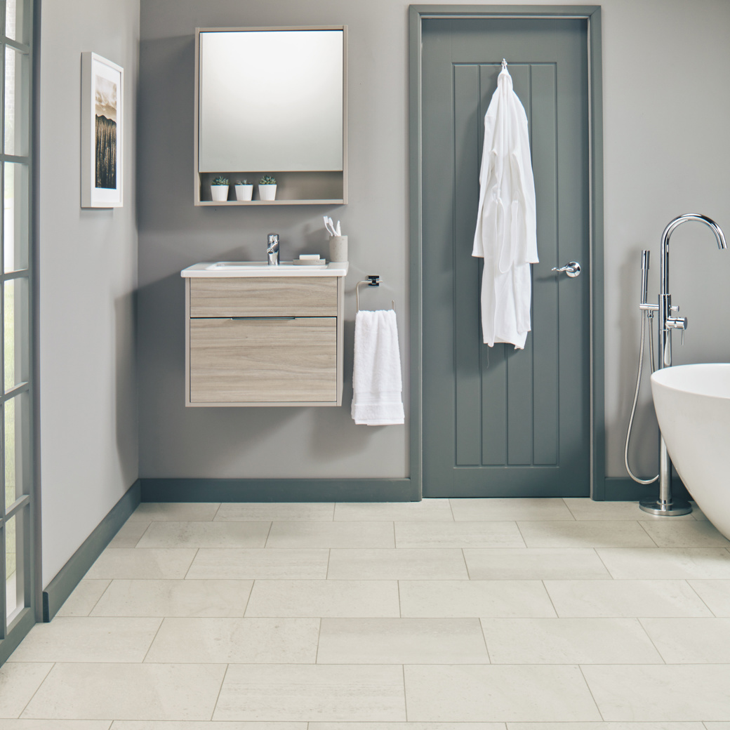 Honed Oyster Slate SCB-ST17-G in a bathroom